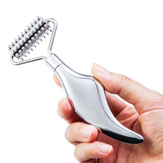 Çelik Tırtıklı Yüz Masaj Roller