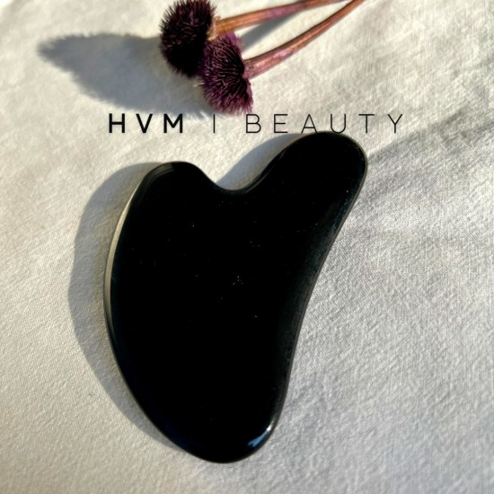 Oniks Doğal Taş Gua Sha Kalp Kesim Yüz Masaj Taşı