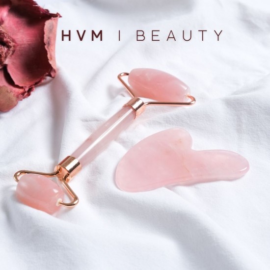 Pembe Kuvars Roller ve Gua Sha 2'li Set