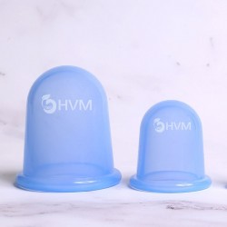 Silikon Masaj Kupası Seti 2'li Mavi Büyük