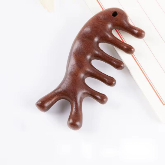 Sandal Ağacı Gua Sha, Masaj Aleti Yüz & El & Tüm Vücut & Saç Bakım No:1