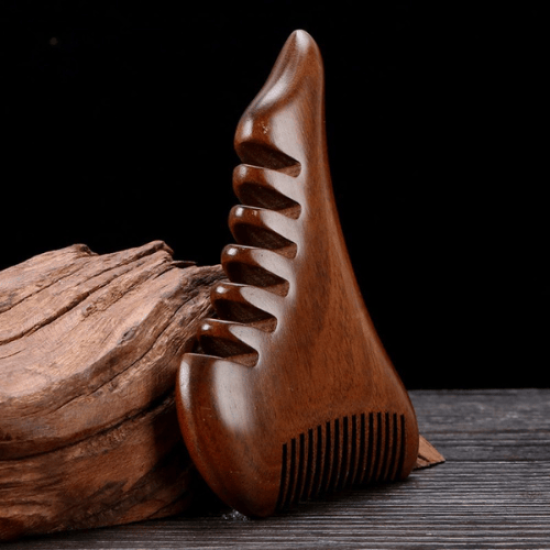 Sandal Ağacı Gua Sha, Masaj Aleti Yüz & El & Tüm Vücut & Saç Bakım No:6